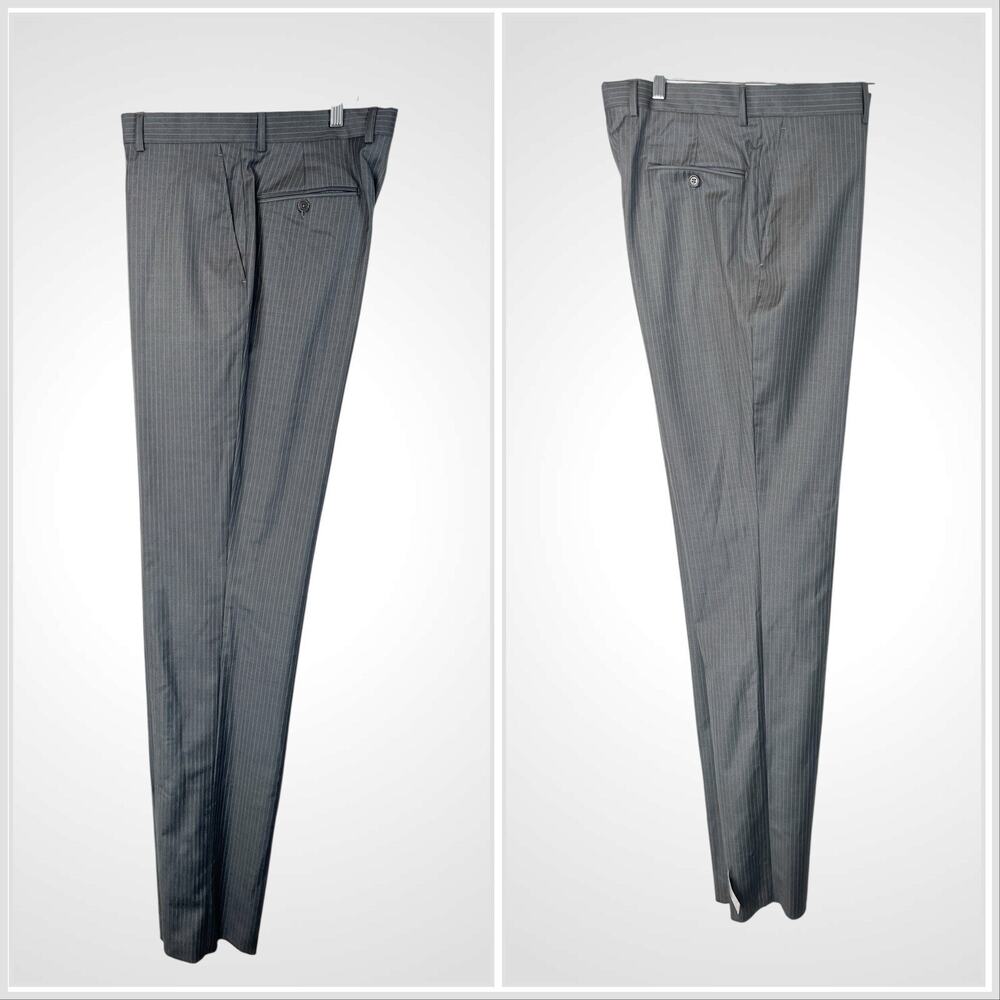 New Jos A Bank Signature Gold 40-42L 33x30 Tailored Fit Gray Pinstripe Note - Picture 6 of 16